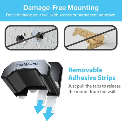 TotalMount Gaming Headset Hanger – Removable Adhesive Strips (Black) | Designed in the USA – Easy, Damage-Free Wall, Desk, or PC Mounting (Headphone Hook With Premium Silicone Cradle) - style: Premium Black