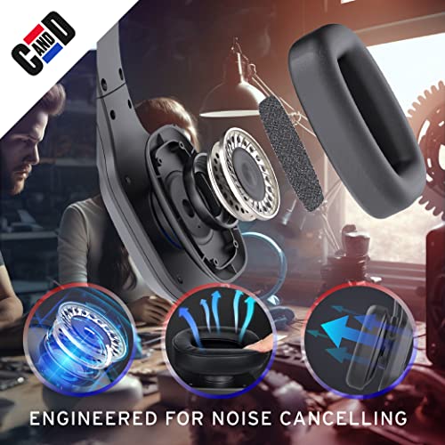 BT5500 Trucker Bluetooth 5.0 Headset Noise Cancelling Microphone | Wireless Headset, Rotatable Mic, Adjustable Headband Multi Device Pairing, Voice Assistant Support, 30-HR Talk, 57-HR Music - color: Black
