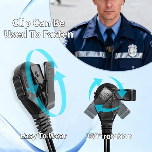 Walkie Talkie Earpiece with Mic Compatible with Baofeng UV-5R 888S, Retevis RT21 RT22 RT68 H-777 RT86, Kenwood TH-F6 F6A D7 Pxton Two Way Radios Earpiece G Shape Ear Piece for Police Radios (5 Pack) - color: GT-1