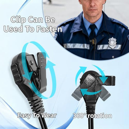 Walkie Talkie Earpiece with Mic Compatible with Baofeng UV-5R 888S, Retevis RT21 RT22 RT68 H-777 RT86, Kenwood TH-F6 F6A D7 Pxton Two Way Radios Earpiece G Shape Ear Piece for Police Radios (5 Pack) - color: GT-1
