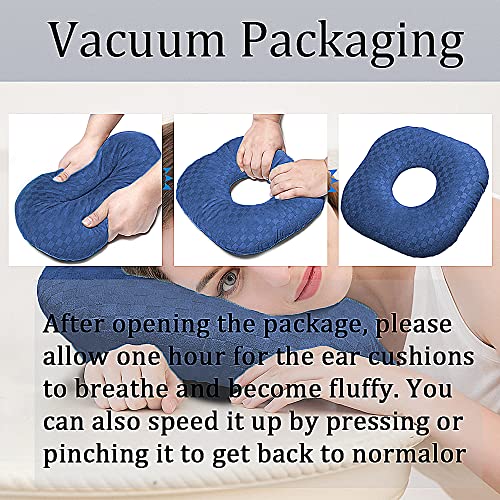 Ear Piercing Pillow with Hole for Cartilage Piercings, CNH Support - color: Dark Blue