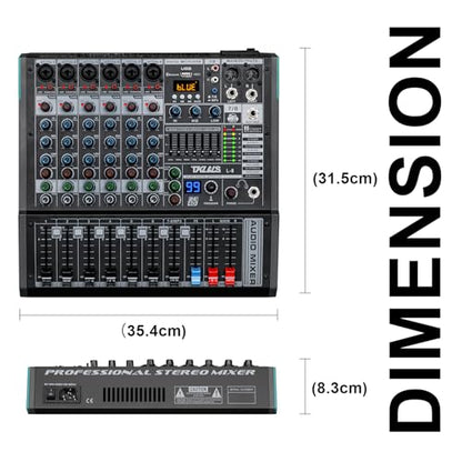 8-Channel Audio Mixer with USB, 99 DSP Effects, 48V Phantom Power