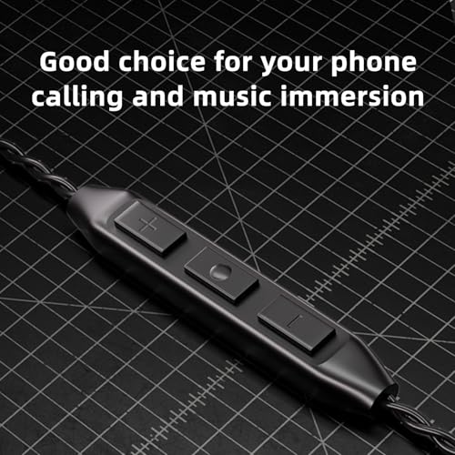 keephifi 1.5m/5ft CX01 2PIN USB C IEM Cable with Mic | Upgraded OFC Headphone Cable Earbuds Wire for Moondrop blessing/Aria; Truthear Hexa/Zero; Simgot EW100P - color: Black