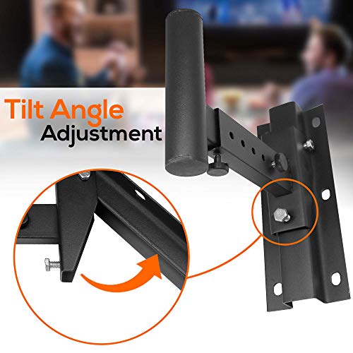 Pyle 90°-30° Angle, Tilt, Rotation Adjustment & Solid-Steel Pin Serves as Safety-Stop Mount Speaker Bracket Stands-Dual Universal Adjustable w/ 12.5'' Distance from Wall (PSTNDW15) - style: Mount