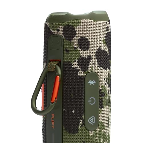 JBL Flip 7 Portable Bluetooth Speaker, Waterproof and Drop-Proof - Squad | Up To 16 Hours Playtime, IP68 Dustproof Build, Clip-On Loop, USB C Lossless Audio, Links With Other Speakers For Outdoor Use - color: Squad