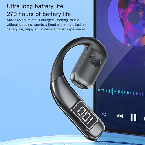 Yunseity Bluetooth Headset, Single Ear Noise Cancelling Wireless Earpiece with 180 Degree Rotatable Microphone and 30H Playtime, for Running Cycling Hiking Outdoor Sports (Black) - color: Black