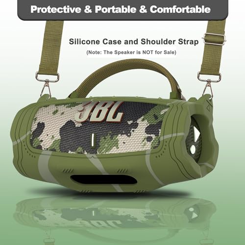JCHPINE Silicone Cover and Carrying Case for JBL Charge 6 Bluetooth Speaker | Accessories for JBL Charge 6 AI Sound Bluetooth Speaker Protective Cases with Shoulder Strap (Squad) - color: Squad