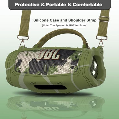 JCHPINE Silicone Cover and Carrying Case for JBL Charge 6 Bluetooth Speaker | Accessories for JBL Charge 6 AI Sound Bluetooth Speaker Protective Cases with Shoulder Strap (Squad) - color: Squad