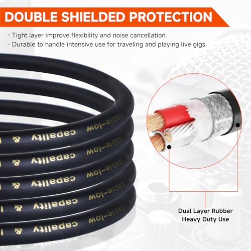 Pack of 2 Right Angle XLR Cables 12FT - 2PCS 3 Pin XLR Male to Female Microphone Cable - Balanced Copper Mic Cable for Mixer, Audio Interface, Podcast, Recording （12 Feet - size: 12 Feet