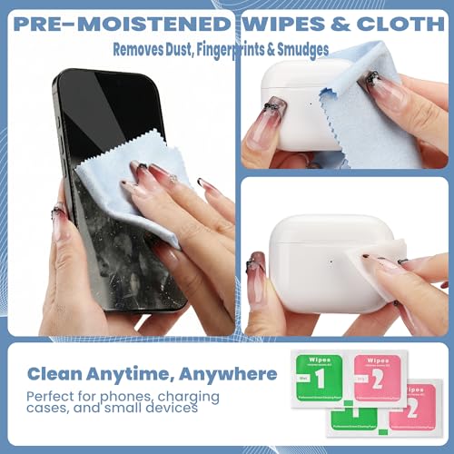 Upgraded for Airpod Cleaner Kit (81 PCS), Multi-Tool with Cleaning Pen, Putty & Swabs, Removes Earwax & Dust, Compatible with AirPods Pro 1/2/3, Earbud, Headphones, Phone & Charging Port - color: Blue