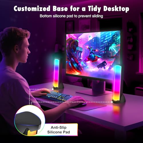 OFFSIR Computer Speakers, RGB PC Speakers, Gaming Speakers with Full Screen LED Breathing Light, 2.0 Channel Stereo Sound Desktop Speakers, USB Powered Speaker for Computer Desktop PC Laptop Monitor