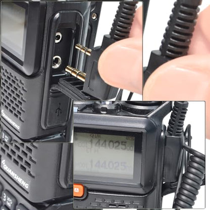 HYS Surveillance Headset Earpiece Clear Acoustic Coil Tube Earbud Audio Kit for Kenwood PUXING Baofeng UV-5R BF-888S 2 Way Radio