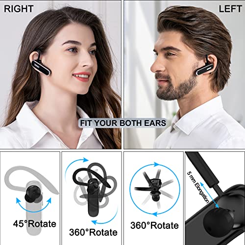 Bluetooth Earpiece V5.1, Wireless Hands-Free Headset with Charging Case, Built-in Microphone for iPhone Android Business Calls - color: Brown, style: Bluetooth headset with charging case