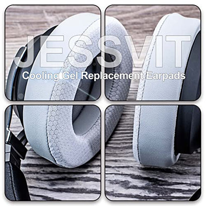 Oval Shape Cooling Gel Earpads for Virtuoso RGB Wireless, XT, SE | Enlarged Bigger Inner Hole (Cooling Gel Mesh Gray)