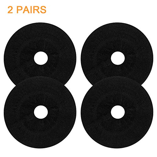 Earpads Sweater Cover Protectors with Stretchable Knit Fabric for Beats Studio 3/2 Bose QC35 25 15 Headphones and Other Headsets with 3-4 Inch Ear Cushions [ 2 Pairs ] (Black) - color: Black