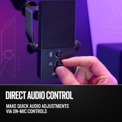 RIG Streaming Bundle M2 STREAMSTAR PRO HD Gaming USB Condenser Microphone Bundled MA-1 Low Profile USB Mic Arm with RGB