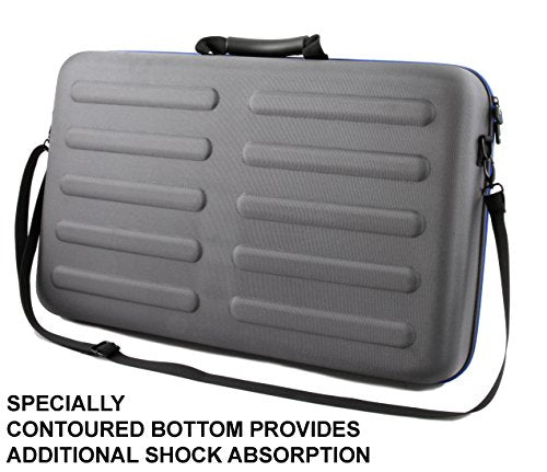 CASEMATIX Carrying Case Compatible with Pioneer DJ DDJ-FLX4 Serato DJ Controller, DDJ-REV1 Rekordbox Mixers and Cables - Includes Padded EVA Controller Case Only with Shoulder Strap