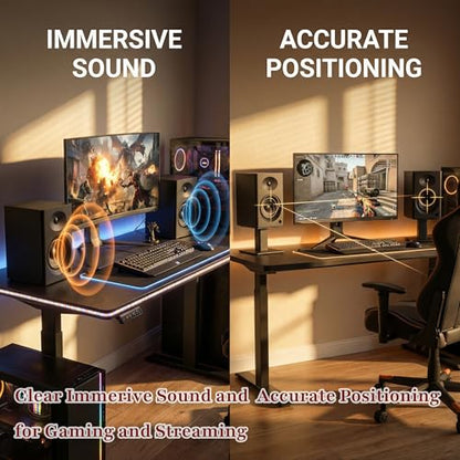 4-Inch Powered Bluetooth Bookshelf Speakers, Walnut - color: Black