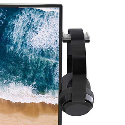 TotalMount Hidden Monitor Stand for Headphones – Does Not Block Monitor | Designed in USA: Premium-Grade Holder Saves Desk Space While Protecting Headphones and Headsets – Removable Adhesive Strips