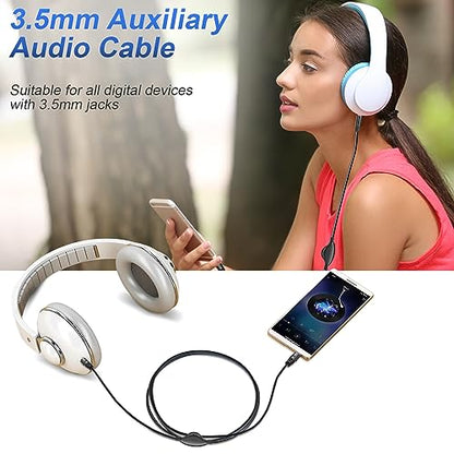 PChero 3.5mm Aux Cable with Volume Control, 4ft TRS Auxiliary Audio Cable | Male to Male Cord, For Headphone Smartphone Car Home Stereos Speaker