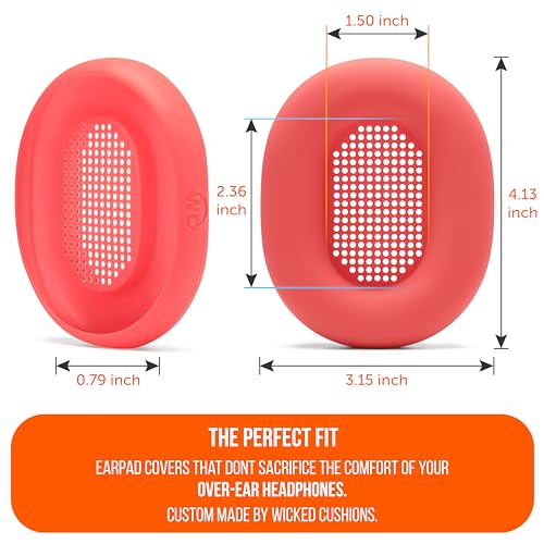 WC SweatZ XM5 - Patented Earpad Sweat Covers for Sony WH1000XM5 by Wicked Cushions | Full 360 Earpad Protection | Sweatproof & Easily Washable | Red - color: Red