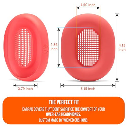 WC SweatZ XM5 - Patented Earpad Sweat Covers for Sony WH1000XM5 by Wicked Cushions | Full 360 Earpad Protection | Sweatproof & Easily Washable | Red - color: Red