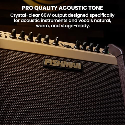 Fishman Loudbox Mini 60-Watt Acoustic Guitar Combo Amplifier Bundle with Gearlux XLR Cable, Instrument Cable, and Austin Bazaar Polishing Cloth - size: Mini 60W