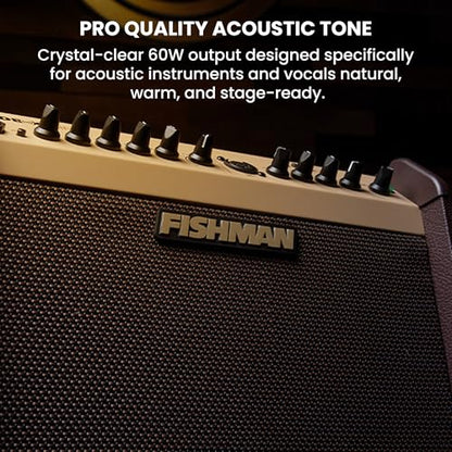 Fishman Loudbox Mini 60-Watt Acoustic Guitar Combo Amplifier Bundle with Gearlux XLR Cable, Instrument Cable, and Austin Bazaar Polishing Cloth - size: Mini 60W