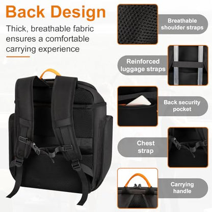 Carrying Case Travel Speaker Backpack Fit for Bose S1 Pro/S1 Pro+ | Portable Bluetooth Speaker Carrying Bag Featuring Accessory Pockets and Headphone Compartment, Holds 6 Microphones
