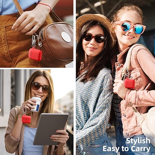 Lerobo for AirPod Case 2nd/1st Generation with Keychain for Women Girl | Flower Engraved Silicone Cover for AirPods 1 Case, Wireless Charging, Shockproof, One-piece Design, Red - color: Red