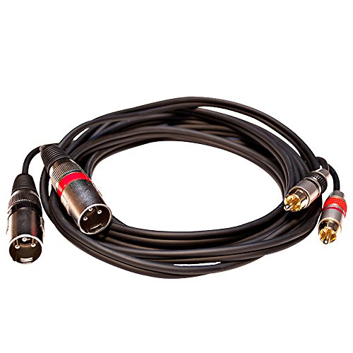 Seismic Audio SAXFRM-2x10 Dual XLR Male to Dual RCA Male 10' Patch Cable - 10' Cord - size: 10 Foot