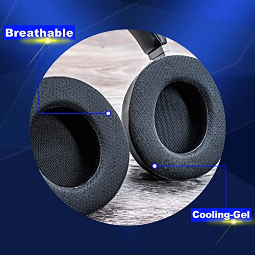 Earpads for Virtuoso RGB Wireless, XT, SE | Oval Shape Enlarged Bigger Inner Hole (Cooling Gel Mesh Black)