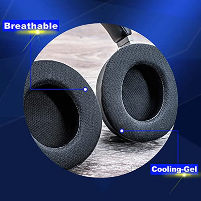 Earpads for Virtuoso RGB Wireless, XT, SE | Oval Shape Enlarged Bigger Inner Hole (Cooling Gel Mesh Black)