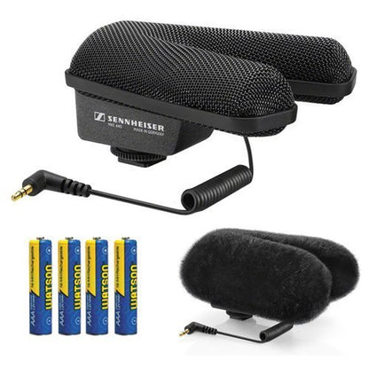Sennheiser MKE 440 Stereo Shotgun Microphone Kit with Fur Windshield and Batteries