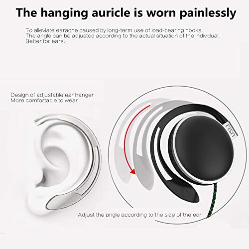 Clip Type Earphones，Portable Stereophone Headphones,with Microphone and Call Controller Stereo Earphones,Suitable for Compatible with 3.5mm iPhone, Android Mobile Phone Pink