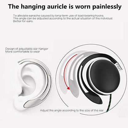 Clip Type Earphones，Portable Stereophone Headphones,with Microphone and Call Controller Stereo Earphones,Suitable for Compatible with 3.5mm iPhone, Android Mobile Phone Pink