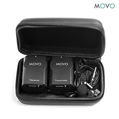 Movo WMIC10 2.4GHz Wireless Lavalier Microphone System for DSLR Cameras, iPhone, iPad, Android Smartphones, Camcorders (50-Foot Transmission Range)