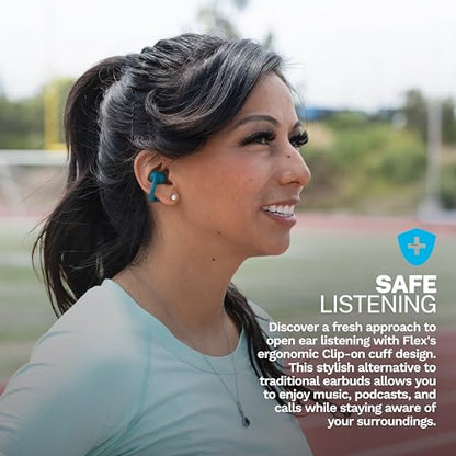 JLab, Flex, Open Ear Earbuds, Clip On Wireless Bluetooth Earbuds, Open Ear Headphones, Teal - color: Teal