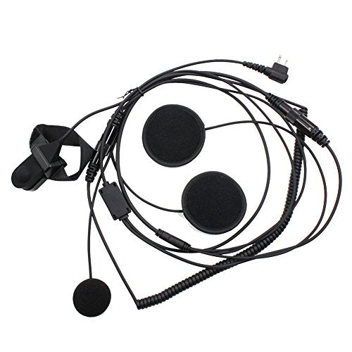 Full Face Earpiece Headset Mic Microphone for Motorola Two Way Radio Walkie Talkie 2pin
