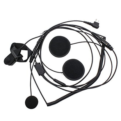 Full Face Earpiece Headset Mic Microphone for Motorola Two Way Radio Walkie Talkie 2pin