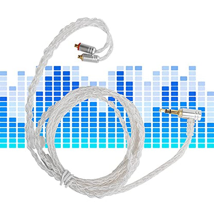 MMCX Earphone Cable Replacement Oxygen Free Copper Silver Plated Wire Balanced Sound for SE215 SE535 SE846 UE900 Headphones 3.5mm Audio Interface 1.2m Length (Transparent 3.5 three-dimensional) - color: Transparent 3.5 three-dimensional