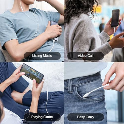 USB C to 3.5mm Headphone Adapter for Samsung Galaxy S26 S25 Ultra S24FE S23 | 3.5mm to usb c Audio AUX Mic Jack Adapter Dongle Cable for Google Pixel 10A 10 Pro Fold XL 9 Rro XL 8 Pro,iPhone 17 16 15 Pro - color: White