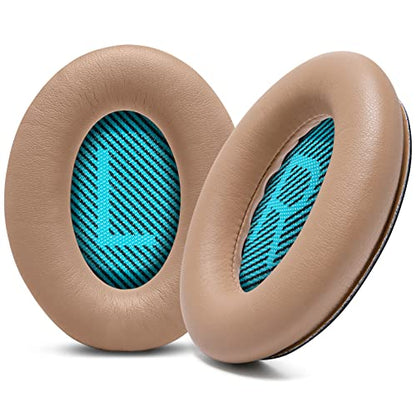 WC Wicked Cushions Upgraded Replacement Ear Pads for Bose Headphones - Compatible with QC15 / QC25 / QC35 & 35 ii / QC2 / AE2 / AE2i / AE2W / Soundlink - Softer Leather, Luxury Memory Foam | Beige - color: Beige