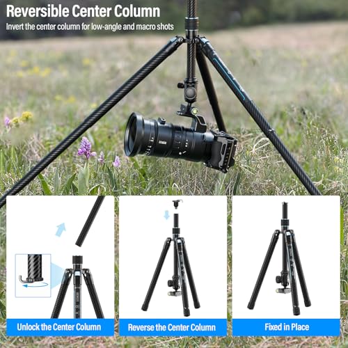 SIRUI 60" Carbon Fiber Tripod for Camera with 360° Panoramic Ball Head, Arca QR Plate, Compact Lightweight 2.1lbs Travel Tripod for DSLR Video Camcorder, Max Load 10kg, Traveler X-III - size: 60" Ball Head Tripod