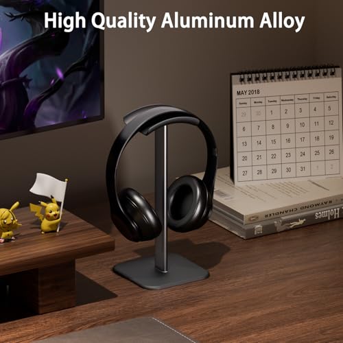 Headphone Stand for Desk - Headset Stand Headphone Holder (Black) - color: Black