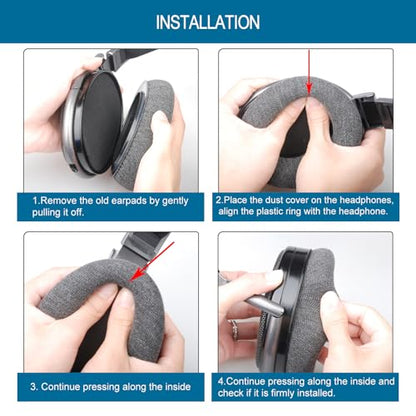 GEVO Earpads for Sennheiser HD650/HD600/HD660S/HD545/HD525/HD535 Headphones, Velour Ear Pads Cushions Replacement for Massdrop X HD6XX/HD58X and HD580/HD565 Jubilee Headset (Velour Gray) - color: Velour Gray
