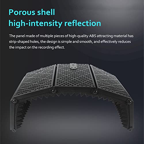 Mic Windscreen, Foldable Adjustable Sound Absorbing Vocal Recording Panel Portable Microphone Soundproof Plate Microphone Cover Mic Cover with Multi Layer Noise Reduction for (5 - size: 5 panel