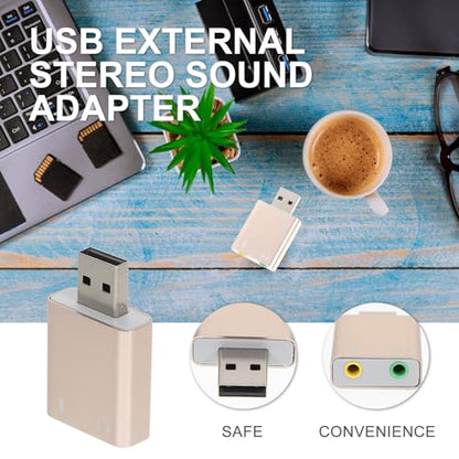 USB External Sound Card Audio Interface with Headphone and Microphone Jack Plug and Play USB to Adapter for Laptop Desktop No Driver Required Compact Stereo Sound Card Random Color