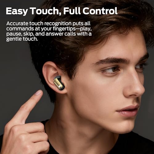 Monster N-Lite 217 Wireless Earbuds, Bluetooth 6.0 Stereo Headphones with Powerful Bass, Built-in Smart Noise Cancelling Mic for Clear Calls, Comfortable Fit, 32H Playtime, IPX5 Waterproof, Black