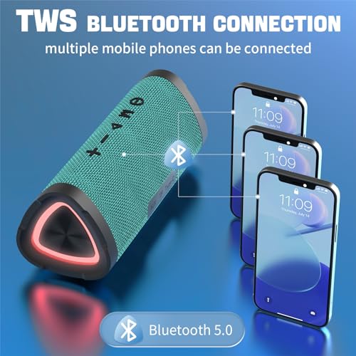 Vanzon V40 Bluetooth Speakers, Portable Wireless Speaker V5.0 with 24W Loud Stereo Sound, 24H Playtime, TWS & IPX7 Waterproof, Suitable for Travel, Home and Outdoors-Light Green (HIJ) - color: Light Green